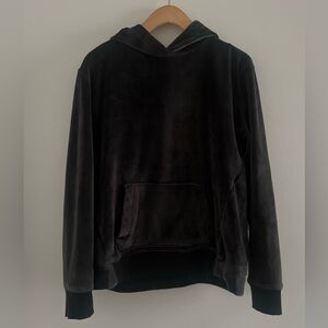 Charcoal Gray Velvet Hoodie Women’s Small Kids XL Super Soft #basic #hoodie